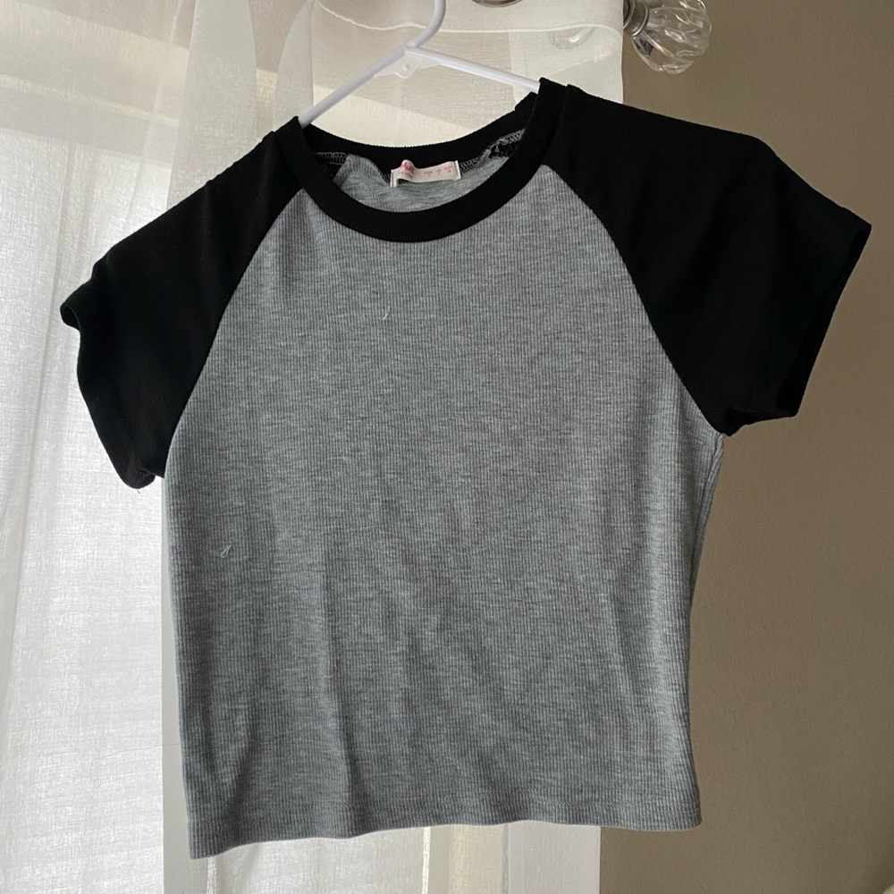 Black and Gray Basic T-Shirt